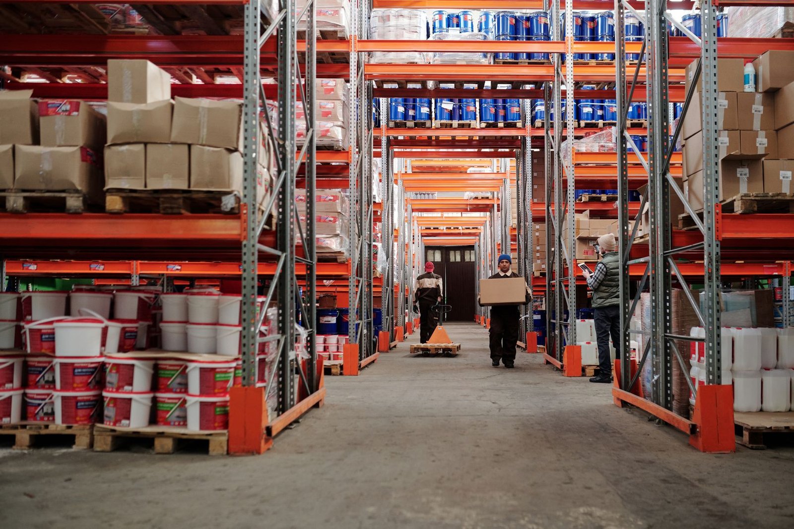 Warehouse team handling stock and distribution operations