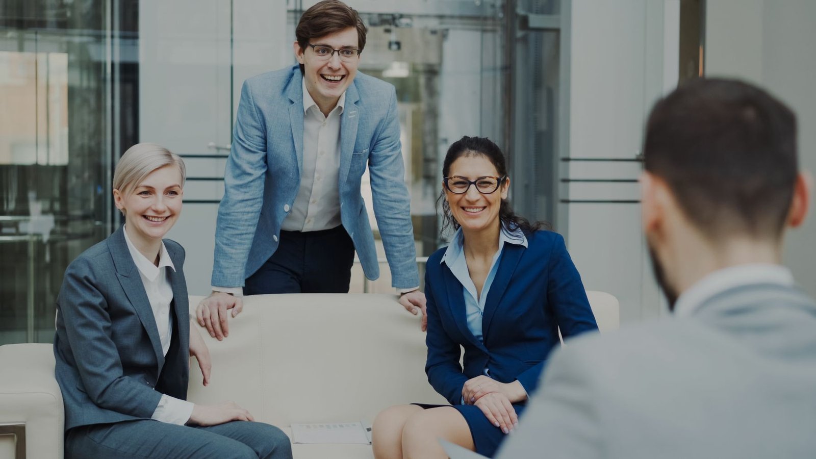 Professional team in a structured business meeting